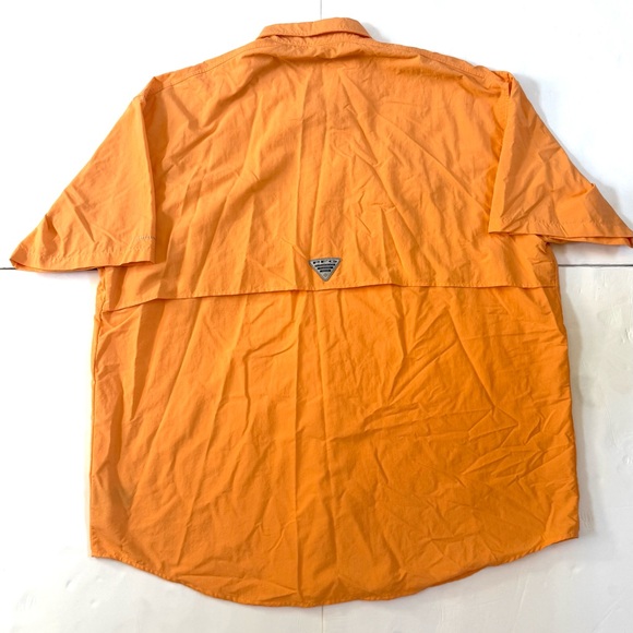 Columbia PFG Shirt MENS XL Tamiami Vented Short Sleeve Button Down Orange‎ Fish - Picture 2 of 4